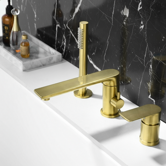 Vero Opbouw Badkraan Systeem — Geborsteld goud