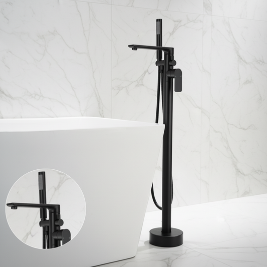 Emilia Freestanding Bath Tap — Matte Black