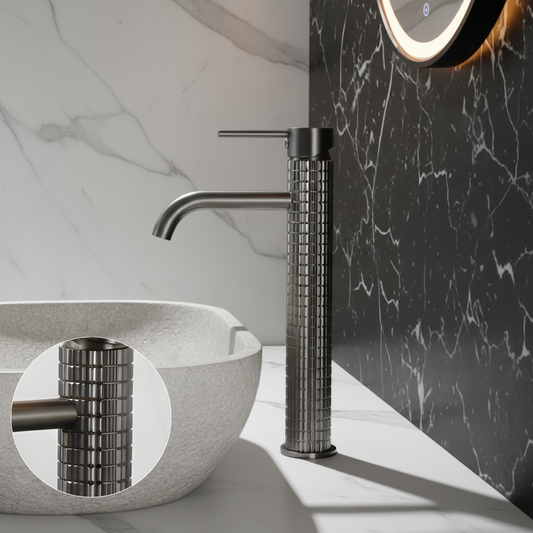 Angelica High Countertop Basin Tap — Gunmetal Grey