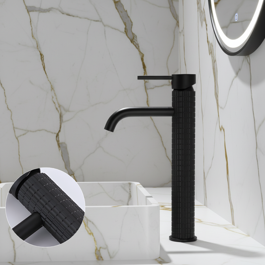 Angelica High Countertop Basin Tap — Matte Black